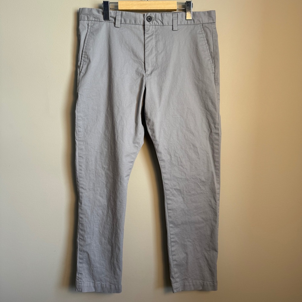 Banana Republic Factory Mens Fulton Skinny Chino Pants Gray 34x30‎ Stretch Twill